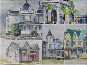 Watercolor architectural studies by Susan Parker
