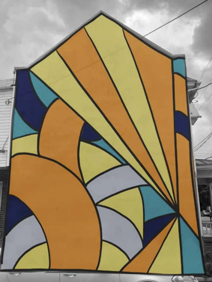 Untitled mural designed by James Hersick and painted by Rafael Cubez Zuniga